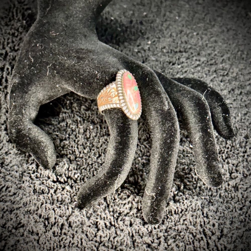 Carolyn Pollack Relios Sterling Silver & Copper Gemstone Inlay Ring – item# 0006